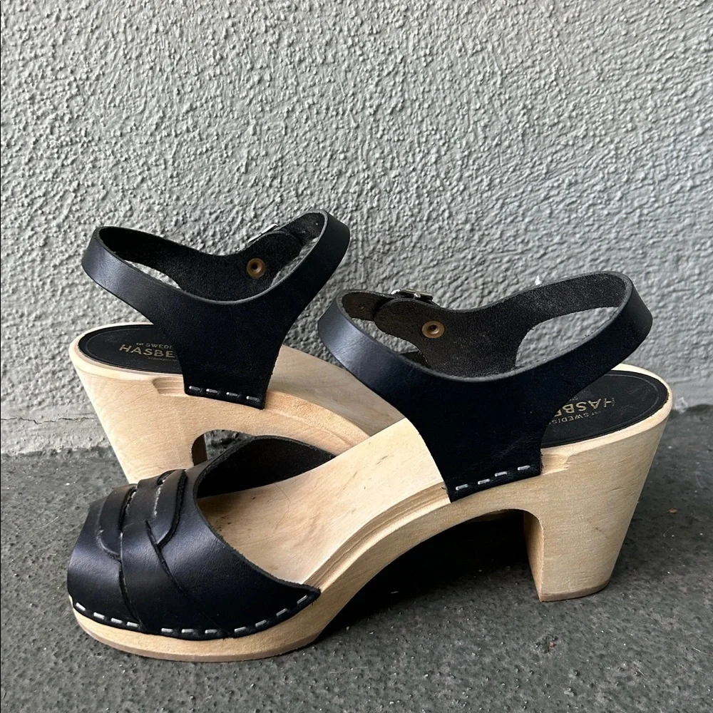 Sweedish Hasbeens Mirja Clog Sandals Size 38 Bohemian Vacation Resortwear - Picture 7 of 14